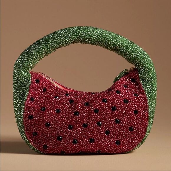 Anthropologie The Tate Beaded Handbag: Fruit Edition: Watermelon NWOT - Picture 2 of 6